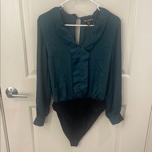 Lipsy Teal and Black Bodysuit